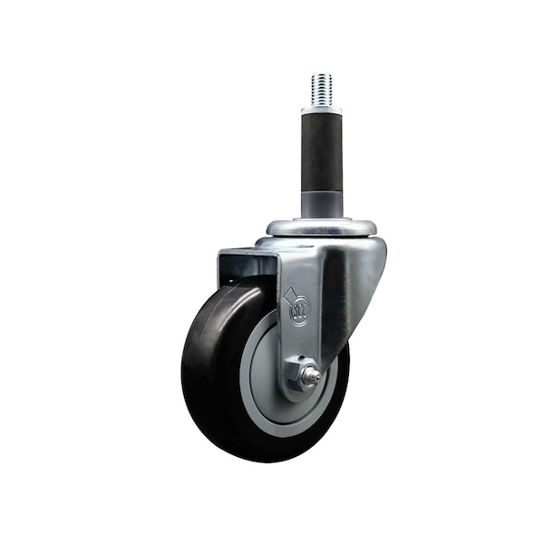 3.5'' SS Black Poly Wheel Swivel 1'' Expanding Stem Caster